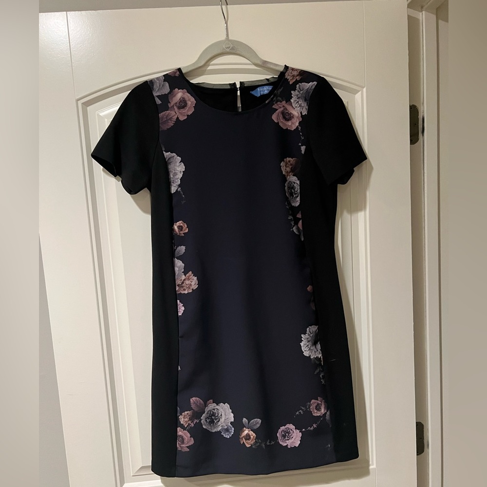 Black Flower Print Dress